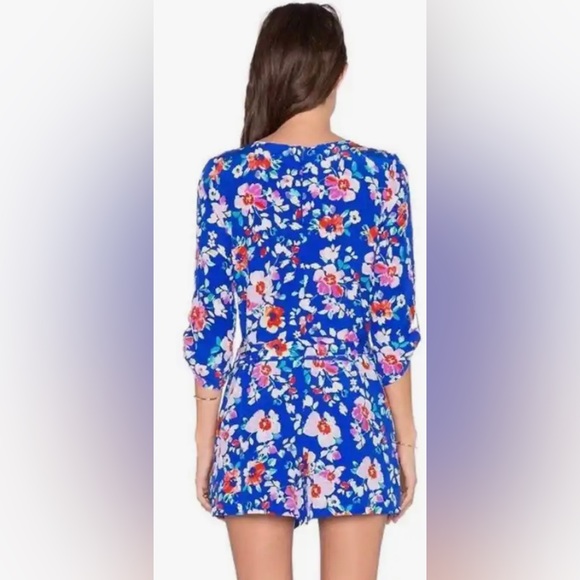 Yumi Kim Short Sleeve Liz Romper in Blue Love Potion Floral - Picture 8 of 11